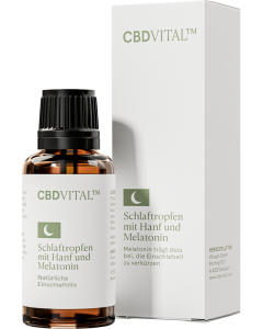 CBD VITAL Schlaftropfen mit Hanf und Melatonin - Vorderansicht