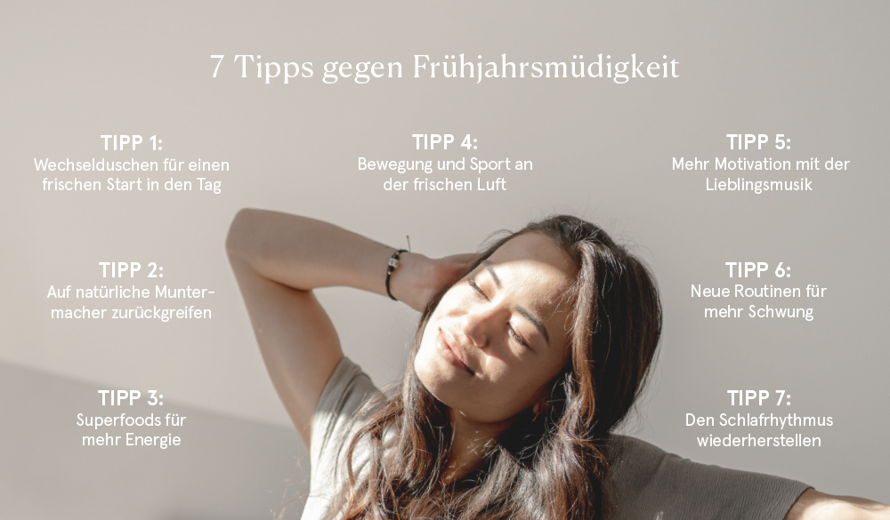 Graphik:7 Tipps gegen Frühjahrsmüdigkeit